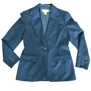 Classiques Entier‎ 100% Wool Vintage Navy Blue Women's Blazer. Size Petite XS